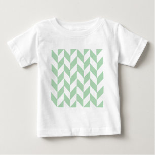 Mint Green Herringbone Pattern Baby T-Shirt
