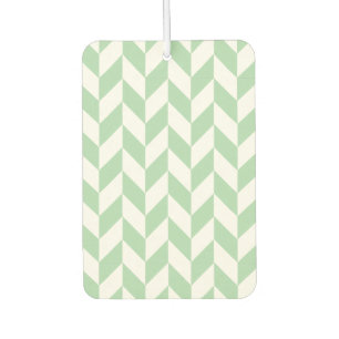 Mint Green Herringbone Pattern Car Air Freshener