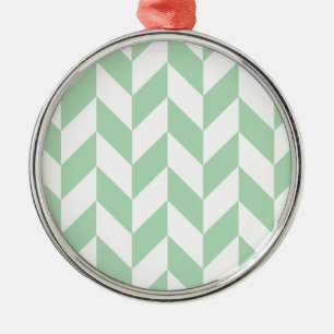 Mint Green Herringbone Pattern Metal Tree Decoration