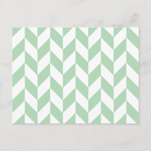 Mint Green Herringbone Pattern Postcard