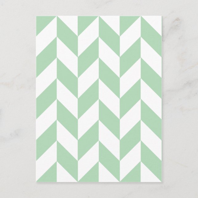 Mint Green Herringbone Pattern Postcard (Front)