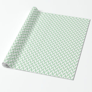 Mint Green Herringbone Pattern Wrapping Paper