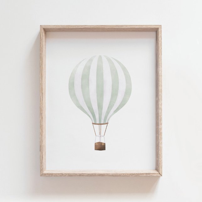 Mint Green Hot Air Balloon Nursery Decor Poster (Creator Uploaded)