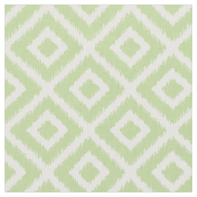 Mint Green Ikat Diamonds Fabric (Close Up)
