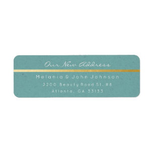 Mint Green Kraft White New Adress RSVP Return Address Label