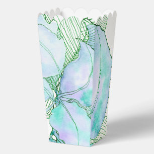 Mint Green Lavender Watercolor Botanical Leaves Favour Box