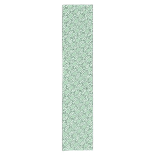 Mint Green Leaf Pattern Table Runner