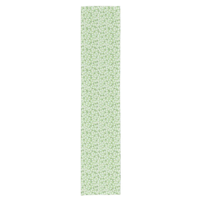 Mint Green Leafy Design Short Table Runner (Front)