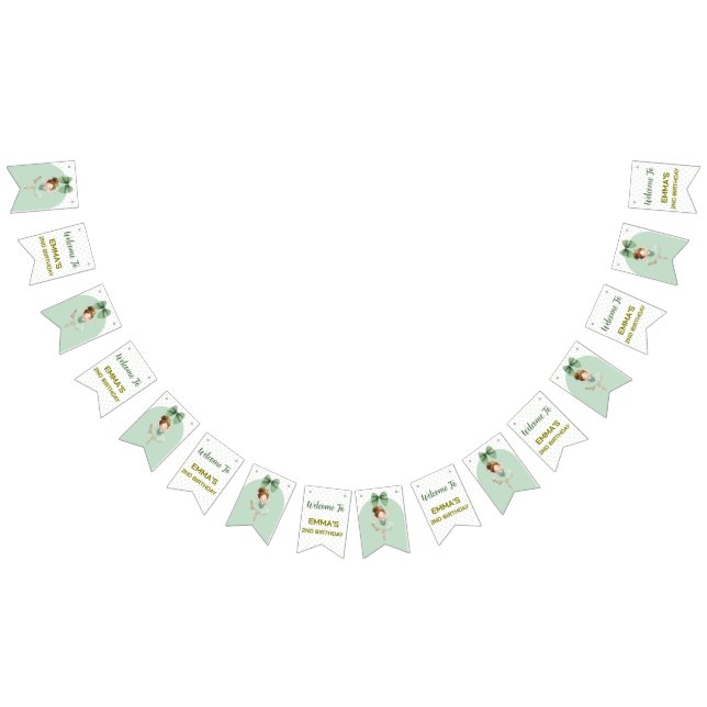 Mint Green Little Princess Ball bunting banner (All)