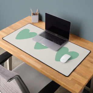 Mint Green   Love Heart Desk Mat