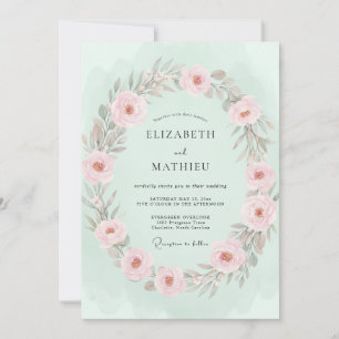 Mint Green Lush Springtime Wedding Invitation