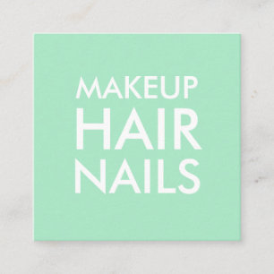 Mint green makeup artist / salon business card