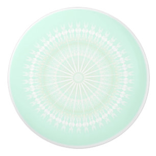 Mint Green Mandala Pastel Modern Ceramic Knob