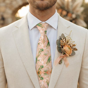Mint Green Marble & Gold Tie