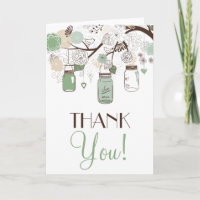 Mint Green Mason Jars Thank You Card
