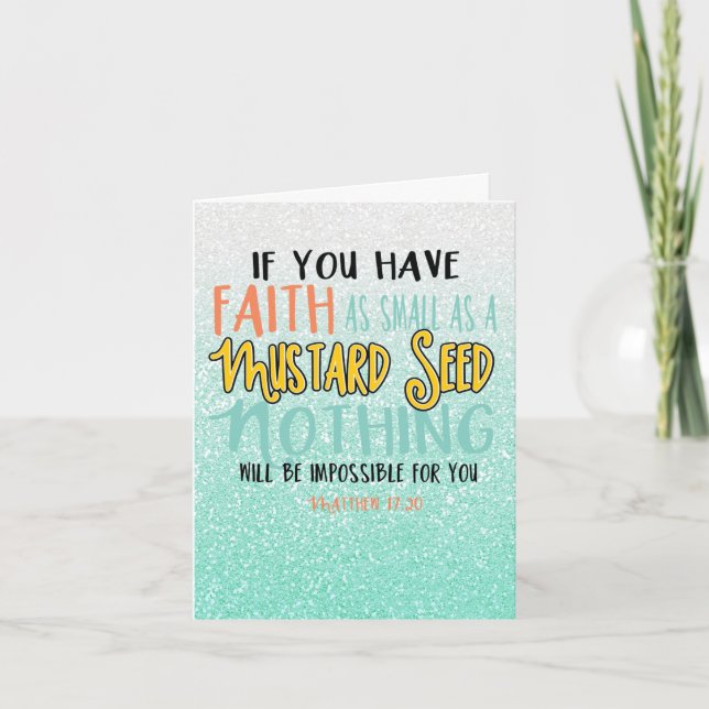 Mint Green Matthew  17:20 Mustard Seed Card (Front)