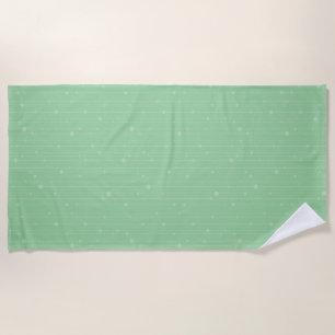 Mint green minimal line art eco design  beach towel