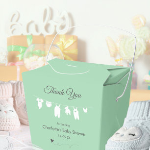 Mint Green Minimalist Baby Shower Favour Box
