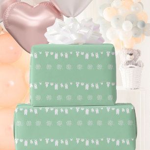 Mint Green Minimalist Gender Neutral Baby Shower Wrapping Paper