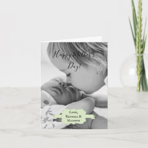 Mint Green Minimalist Photo Mother's Day Card