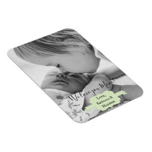 Mint Green Minimalist Photo Mother's Day Magnet