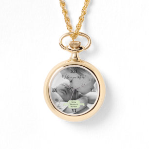 Mint Green Minimalist Photo Mother's Day Watch