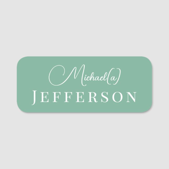 Mint Green Minimalist Professional Tag (Front)