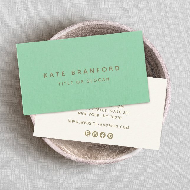 Mint Green Modern Minimalistic Professional Business Card (Creator Uploaded)