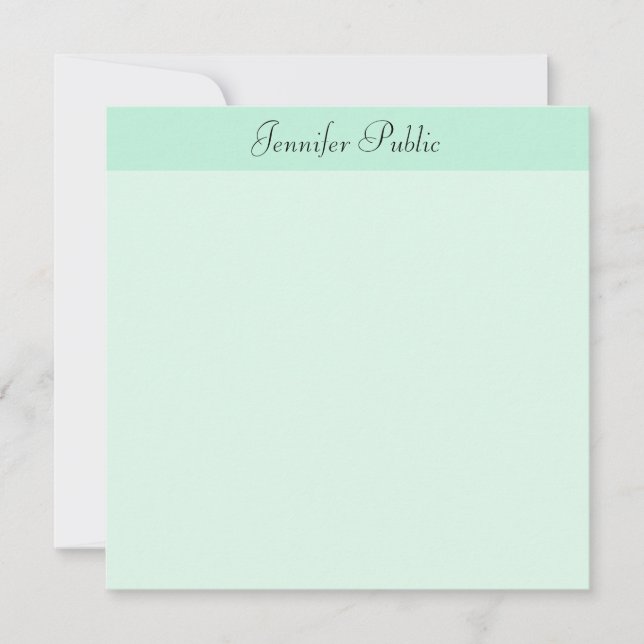 Mint Green Modern Template Calligraphy Script (Front)