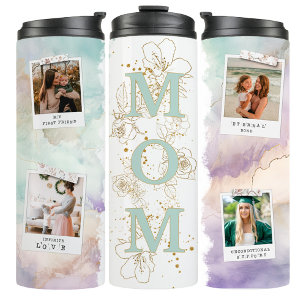Mint Green Mom Photo Coffee Travel Tumbler Mug