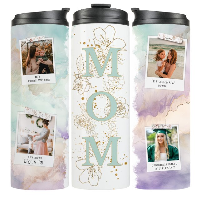 Mint Green Mom Photo Coffee Travel Tumbler Mug (Creator Uploaded)