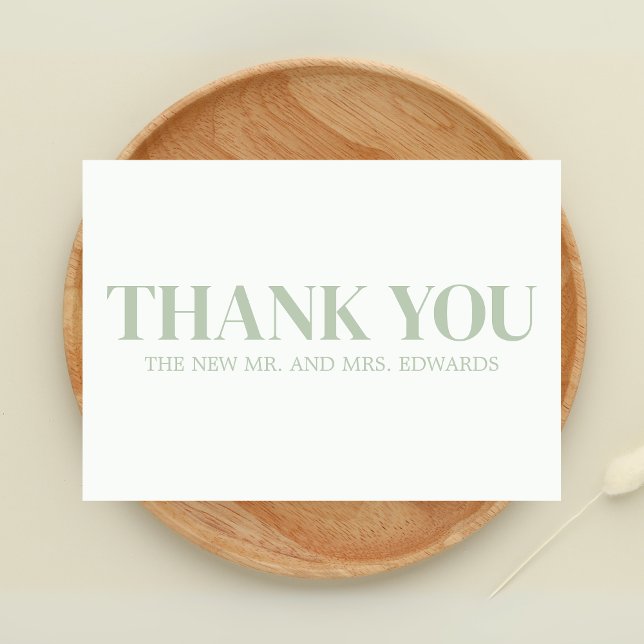 Mint Green Monogram Wedding Thank You Card (Mint Green Monogram Wedding Thank you Card)