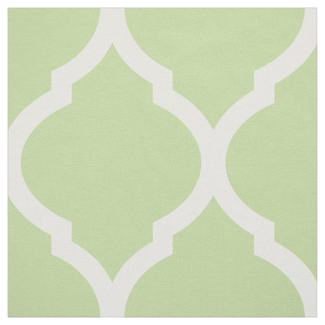 Mint Green Moroccan Quatrefoil Large Scale Fabric (Swatch)