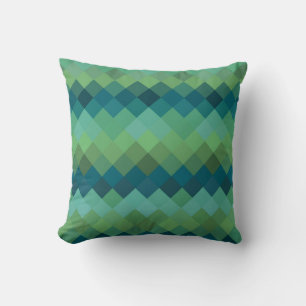 Mint Green Mosaic Diamond Geometric Pattern Cushion