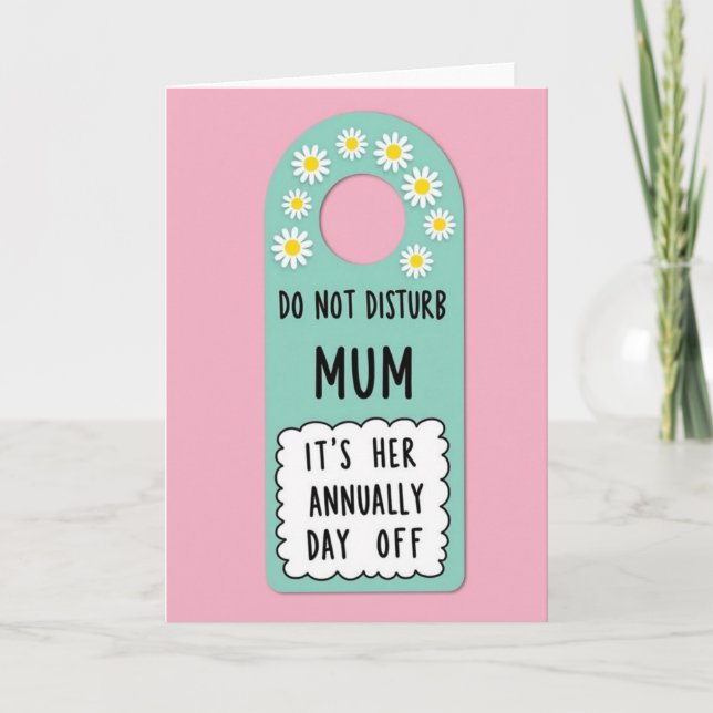Mint Green Mums Day Card (Front)