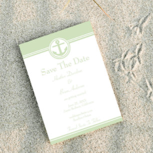 Mint Green Nautical Anchor Save The Date