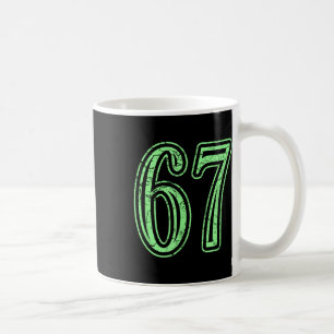 Mint Green Number 67 Distressed Sports Number Jers Coffee Mug