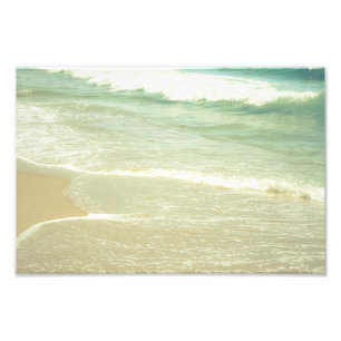 Mint Green Ocean Pastel Beach Photography Photo Print