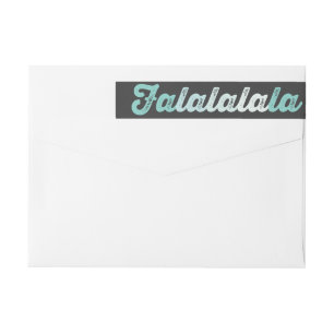 Mint Green Ombre Falalalala Fun Typography Holiday Wrap Around Label