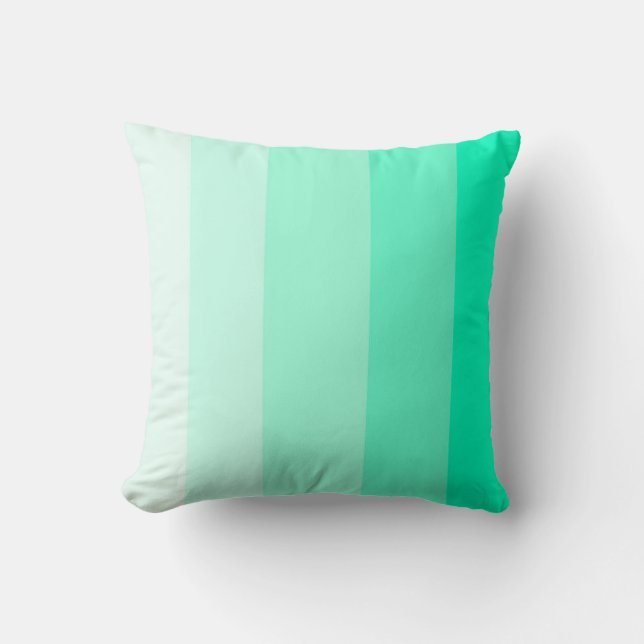Mint Green Ombre Stripe Cushion (Front)