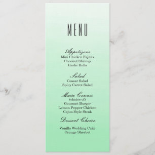 Mint Green Ombre   Wedding Dinner Menu