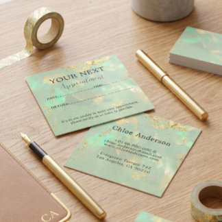 Mint Green Opal Appointment Reminder Card