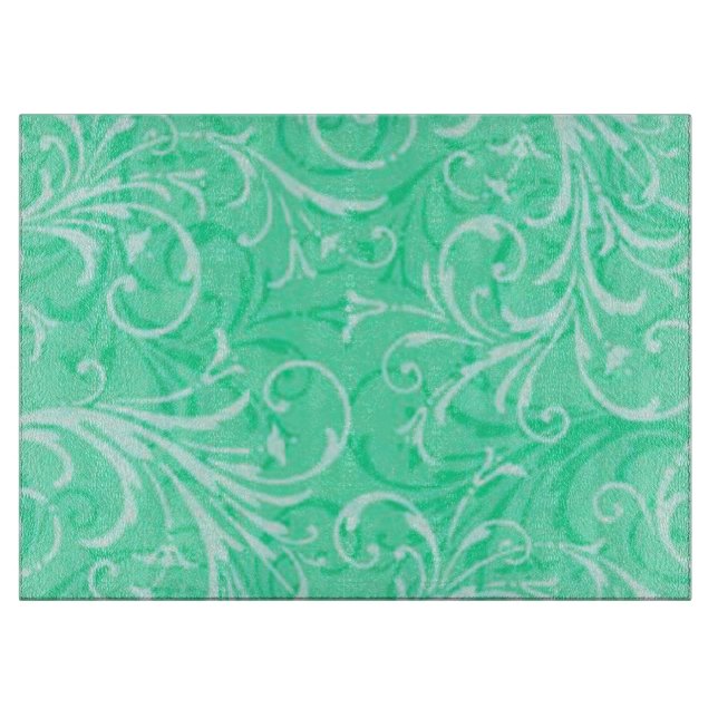 Mint Green Ornamental Cutting Board (Front)