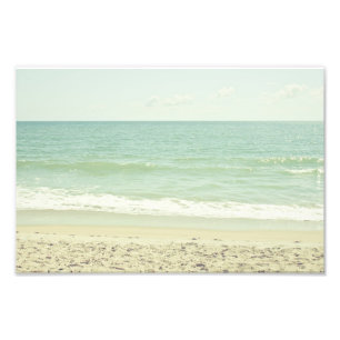 Mint Green Pastel Beach Photography Photo Print