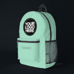 Mint Green | Personalised Corporate Logo and Text Printed Backpack<br><div class="desc">Classic Mint Green Colour | Personalised Corporate Logo and Text Modern Business Printed Backpack</div>