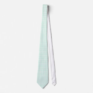 Mint-Green Pied-De-Poule Hounds-Tooth Pattern Tie