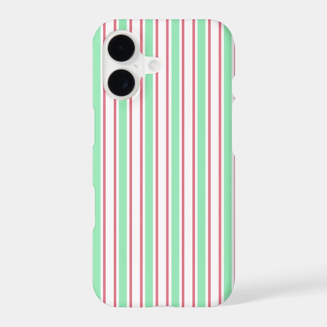 Mint green, pink and white candy stripes (Back)