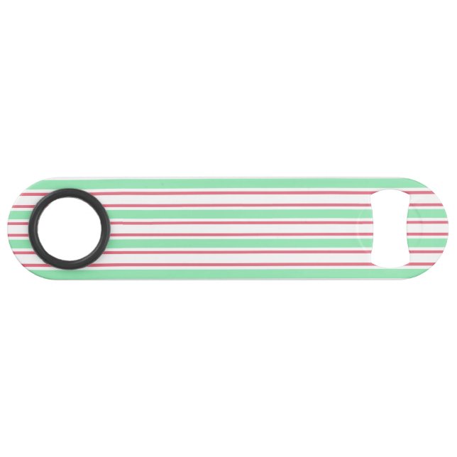 Mint green, pink and white candy stripes (Front (Horizontal))