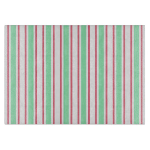 Mint green, pink and white candy stripes cutting board