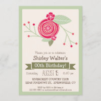 Mint Green & Pink Floral Adult Birthday Party
